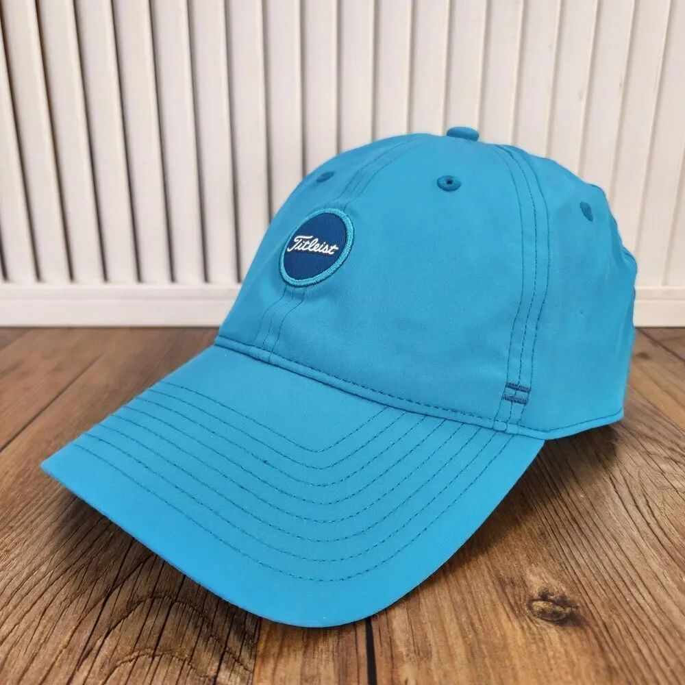 Titleist Performance Knit Golf Strapback Hat Cap Blue Sport Athletic Stretch Fit